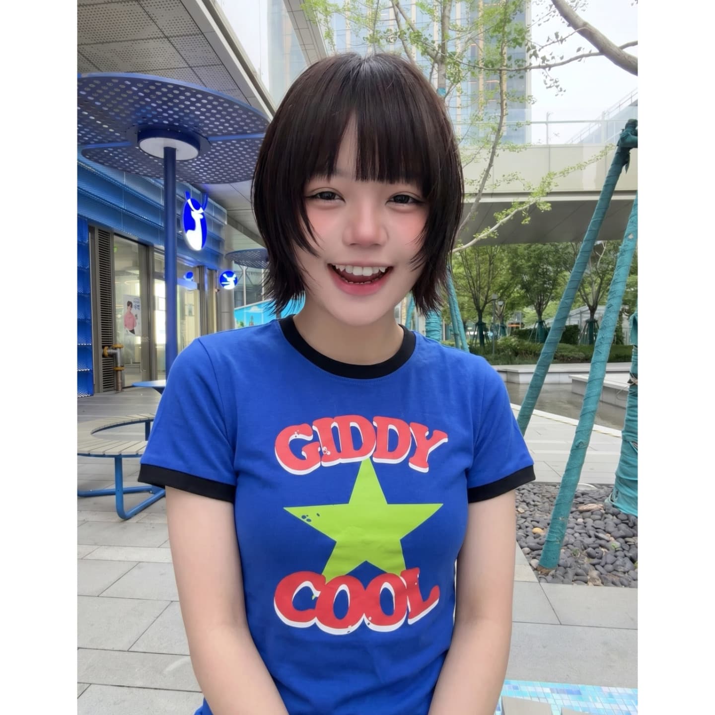 아메리칸 레트로 배색 패치워크 반팔 티셔츠 이미지 4