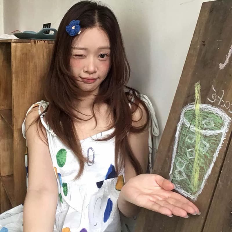 원본 것 전원 바람 색상 프린트 슬립 투피스 세트 새로운 작은 키 휴가 윈디 진자 치마 세트 상세 이미지 2