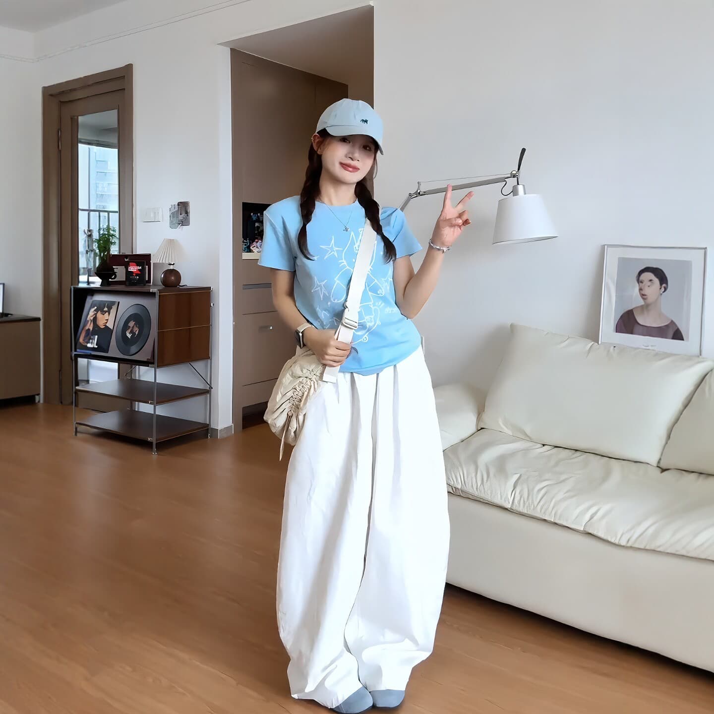 순면 프린트 반팔 티셔츠 상세 이미지 4