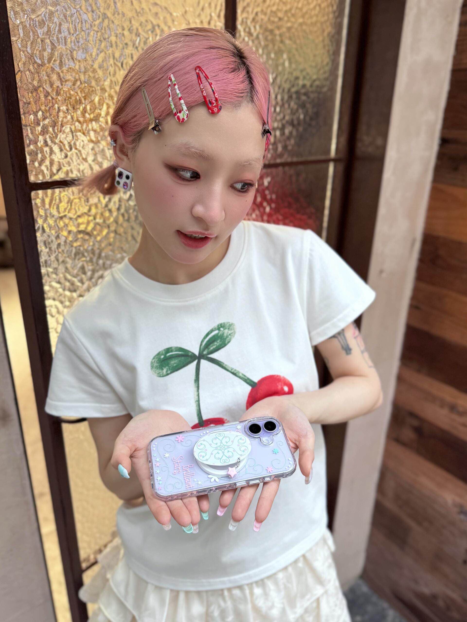 아메리칸 레트로 라운드 넥 긍정적 인 어깨 프린트 반팔 티셔츠