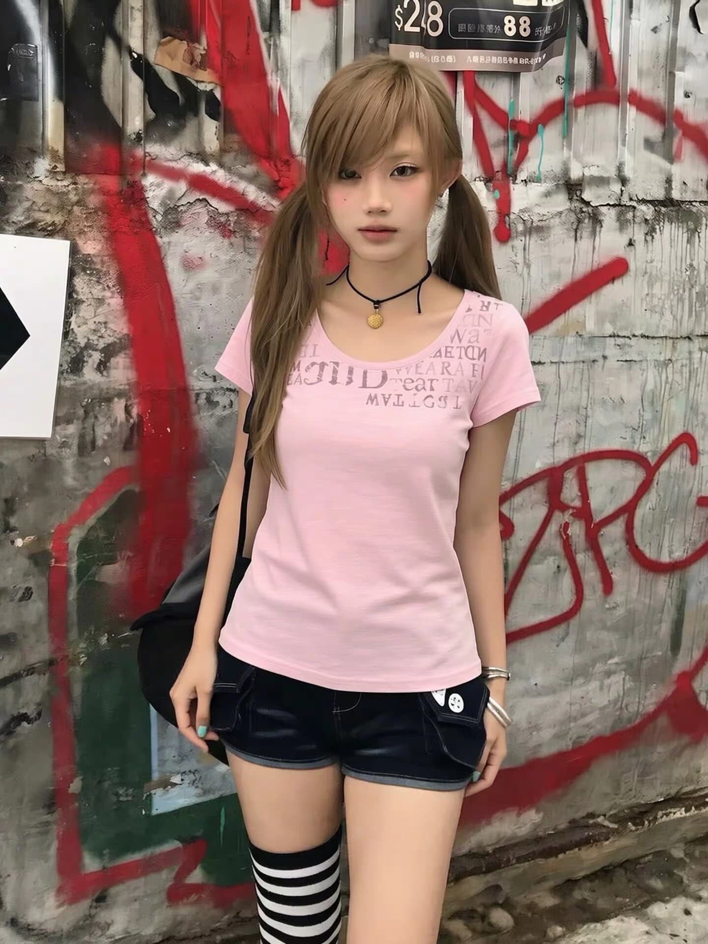 광저우 원단 대나무 마디 면 순면 프린트 반팔 티셔츠 이미지 2