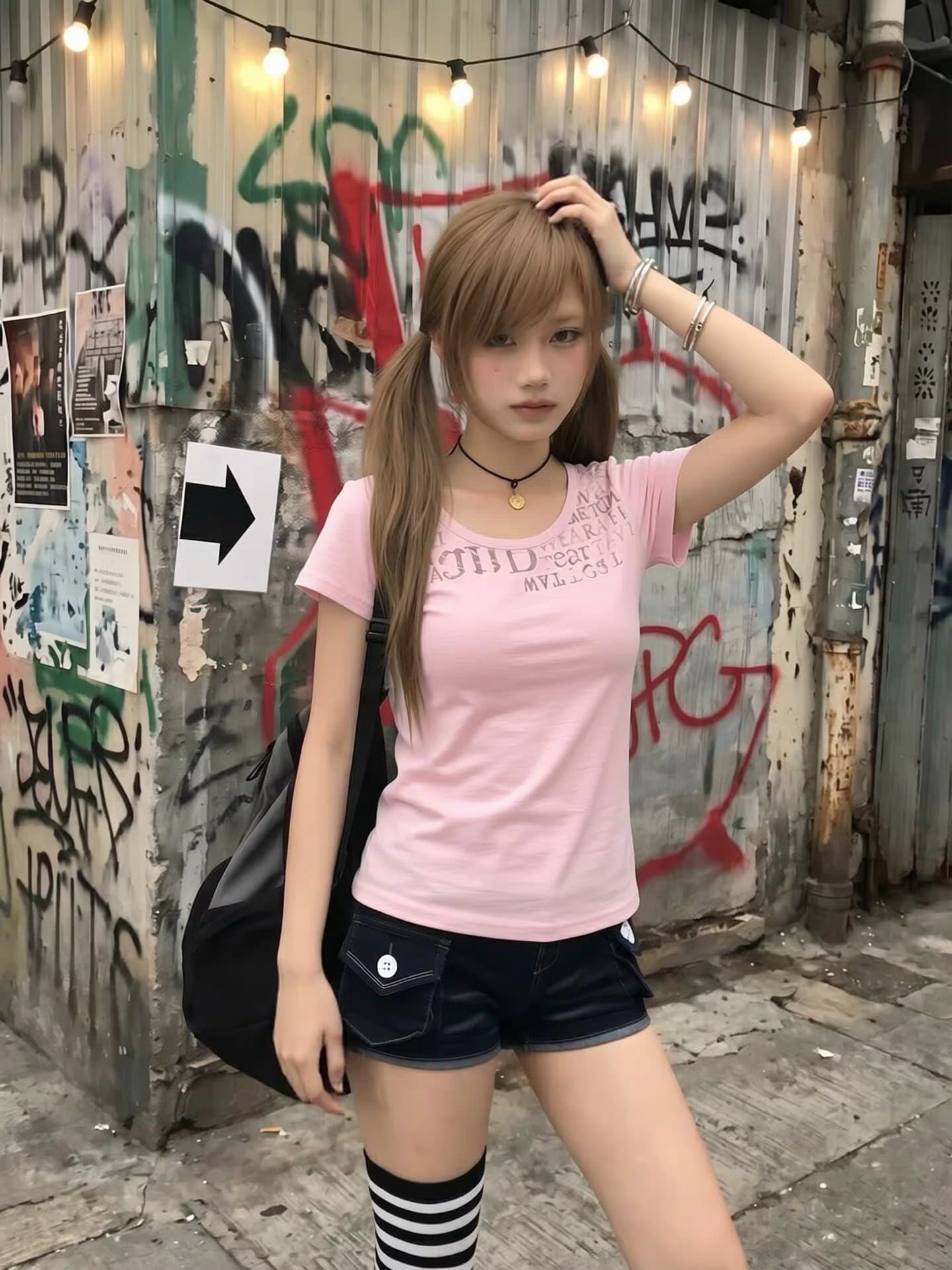 광저우 원단 대나무 마디 면 순면 프린트 반팔 티셔츠 상세 이미지 4