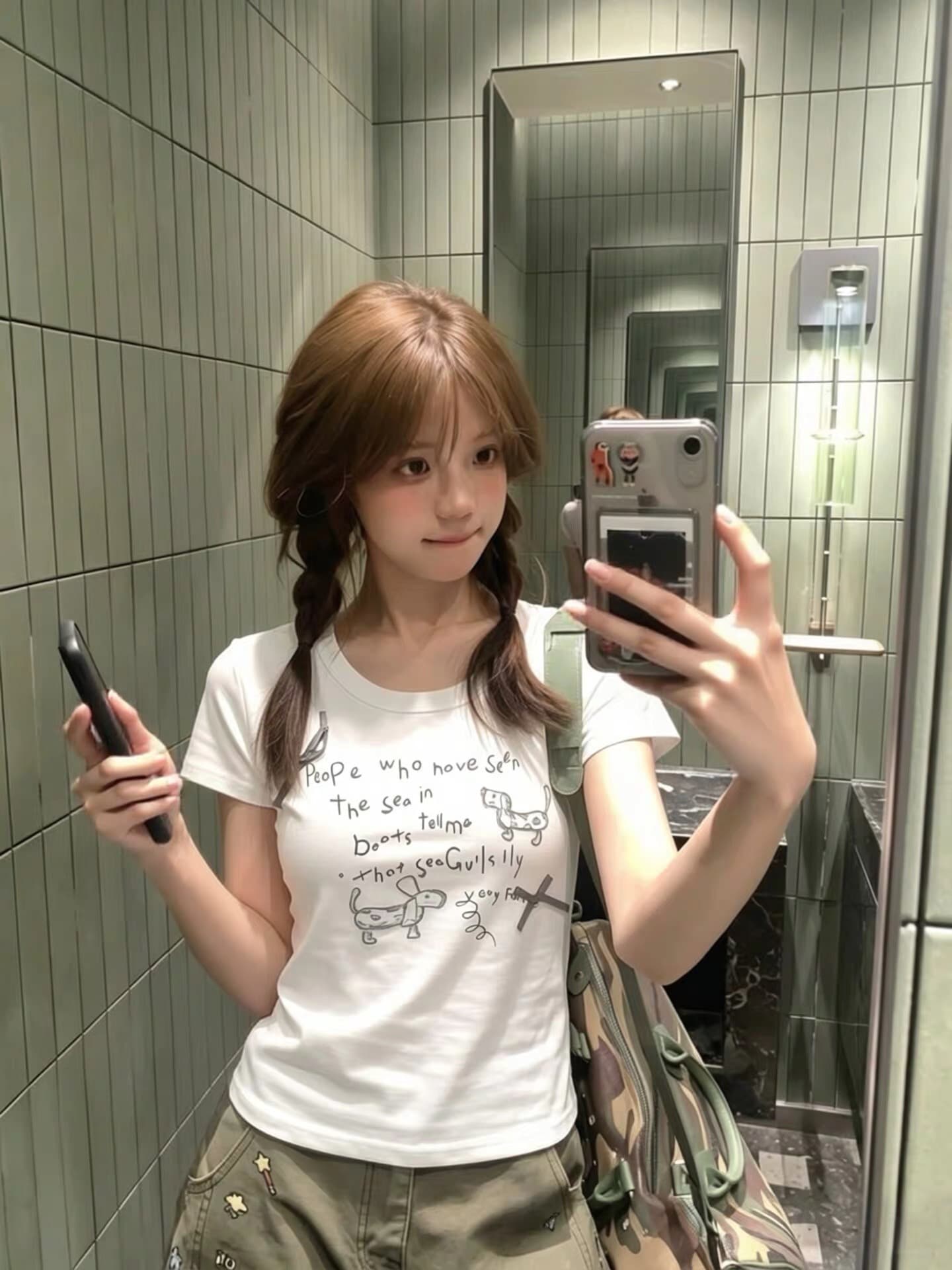 프린트 부형제 패치 네리 가게 천 40 순면 230 반팔 티셔츠