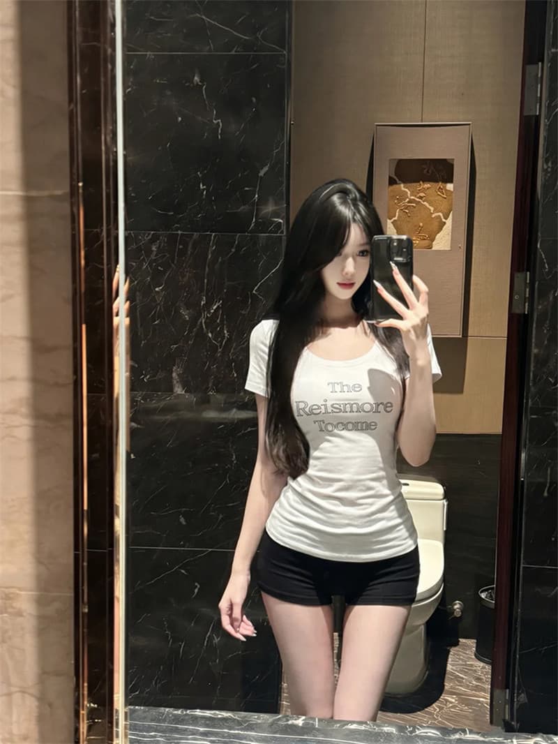 전후 프린트 사람들 면 260 그램 반팔 티셔츠 상세 이미지 5