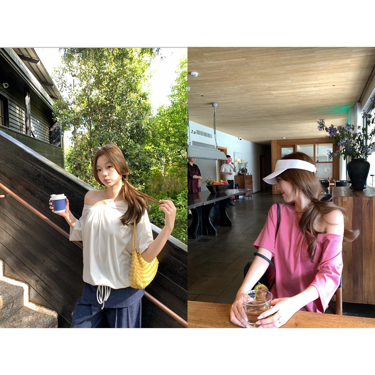 눈꽃 면 수 있습니다. 둘 착용 반팔 맨위 여성 여름 밑단 펌프 로프 u 칼라 펌프 Pleat 비스듬한 칼라 오프숄더 섹시함 티셔츠