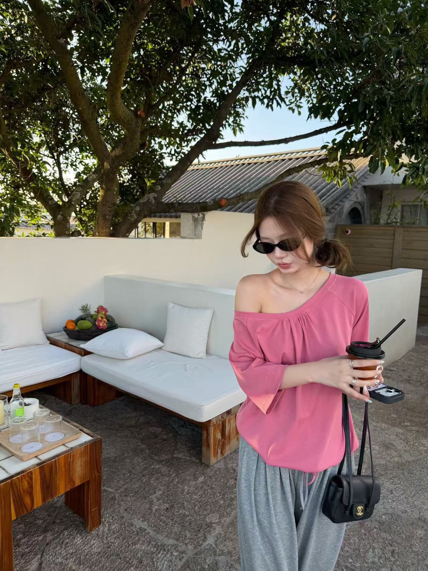 눈꽃 면 수 있습니다. 둘 착용 반팔 맨위 여성 여름 밑단 펌프 로프 u 칼라 펌프 Pleat 비스듬한 칼라 오프숄더 섹시함 티셔츠 이미지 3