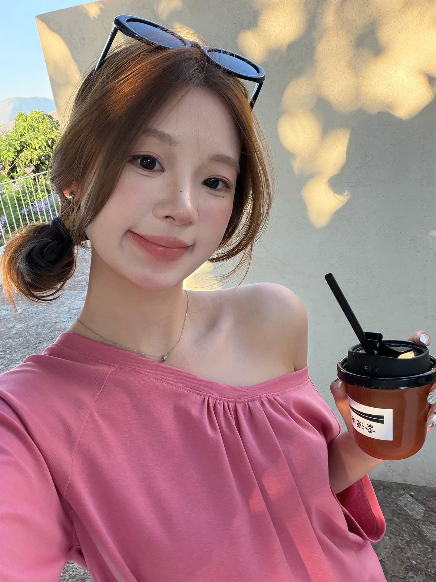 눈꽃 면 수 있습니다. 둘 착용 반팔 맨위 여성 여름 밑단 펌프 로프 u 칼라 펌프 Pleat 비스듬한 칼라 오프숄더 섹시함 티셔츠 상세 이미지 5