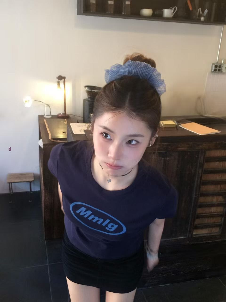 아메리칸 레트로 높음 거리 반팔 티셔츠 여성 여름 프린트 알파벳 핫걸 바람 몸매 가꾸기 패션 맨위 이미지 2