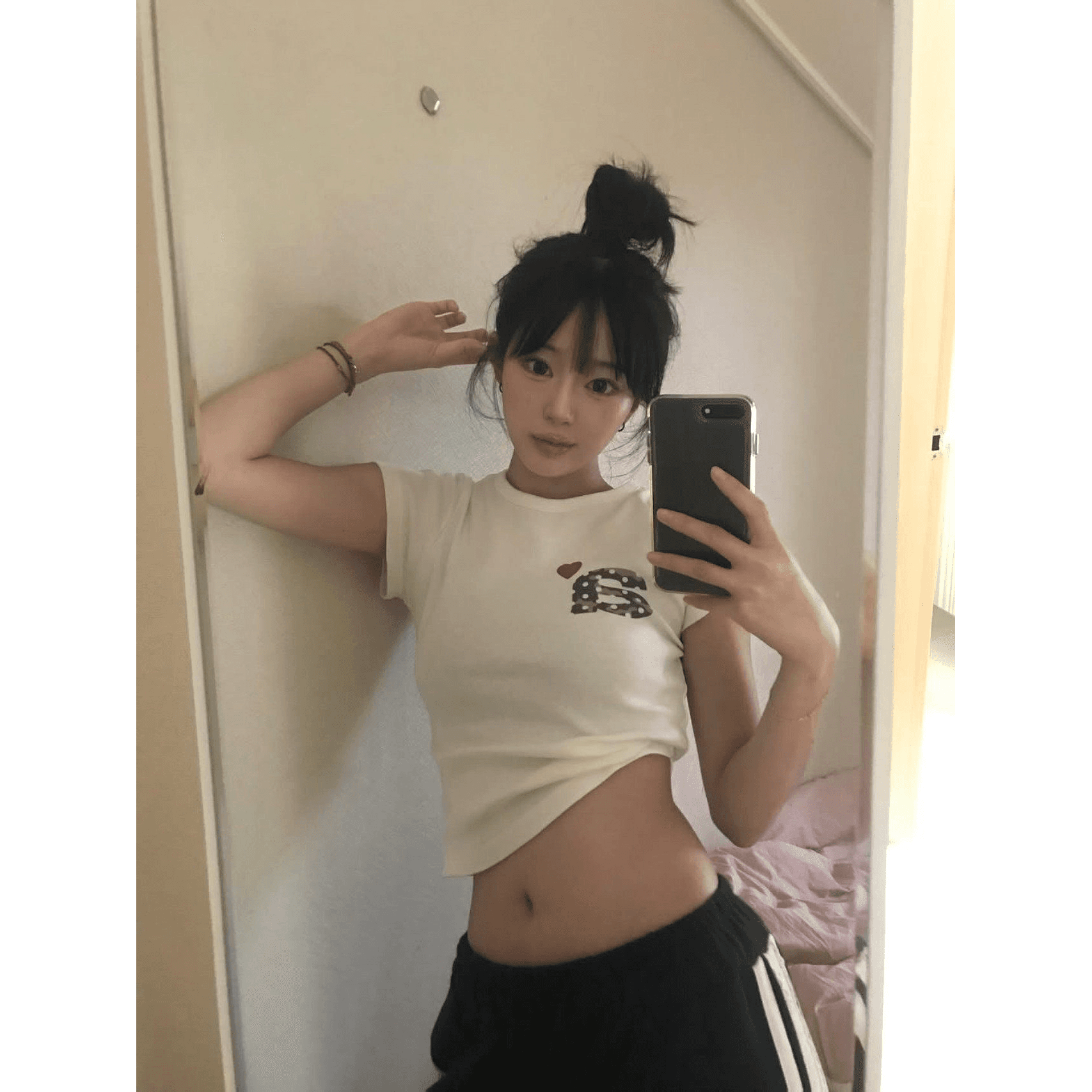 아메리칸 레트로 높음 거리 반팔 티셔츠 여성 여름 프린트 알파벳 핫걸 바람 몸매 가꾸기 패션 맨위 이미지 5