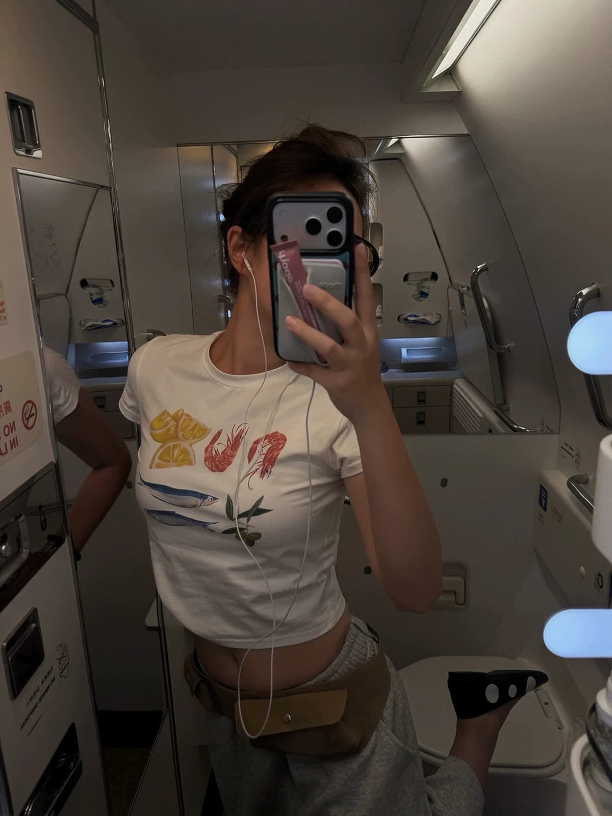한 부서 순면 핫걸 쇼트 스타일 라운드 넥 프린트 반팔 티셔츠