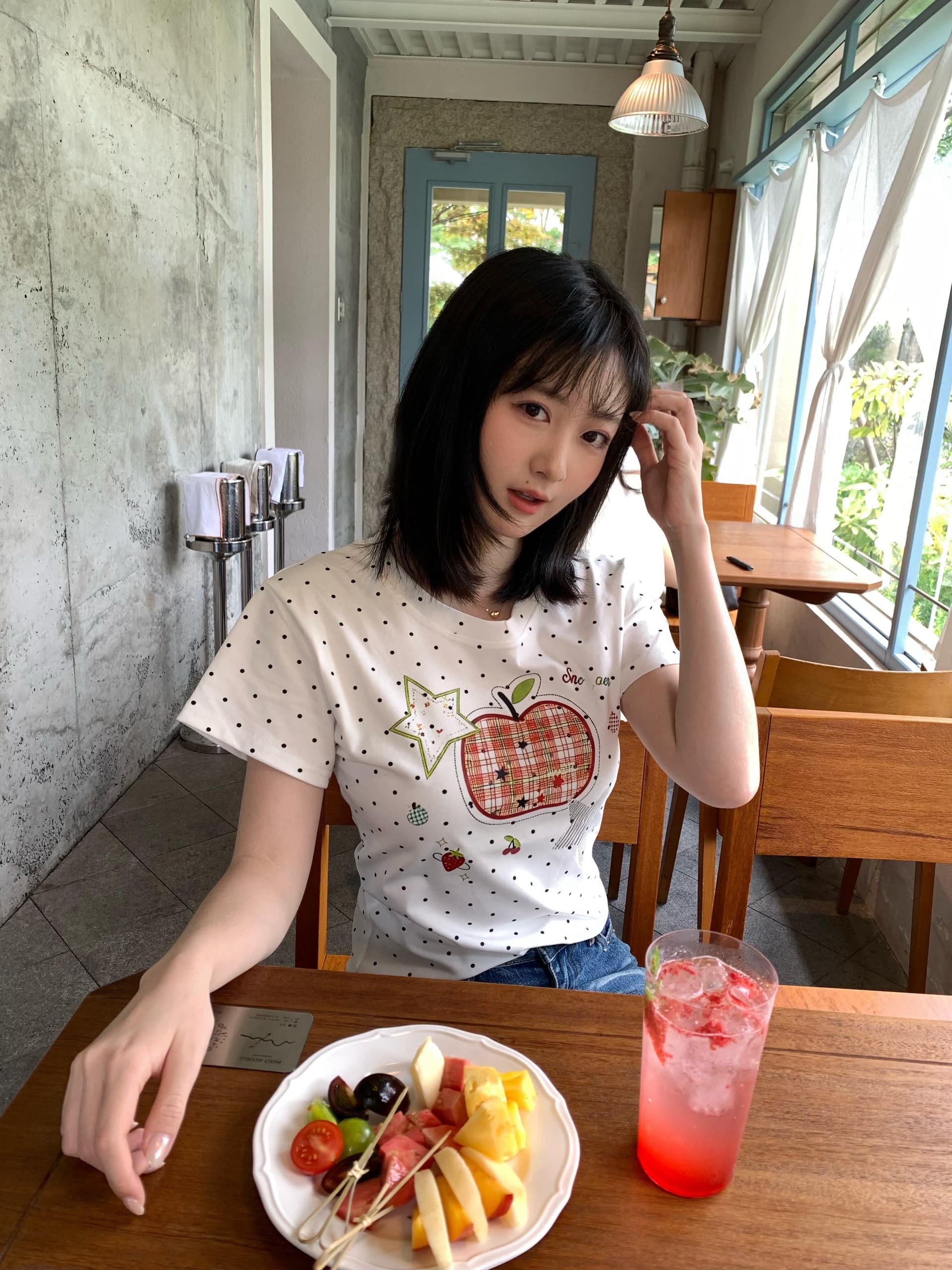 220 그램 40 빗질하다 92 면 8 암모니아 Lun 이후 패키지 칼라 몸매 가꾸기 슬림해 보이는 긍정적 인 어깨 반팔 티셔츠 상세 이미지 5