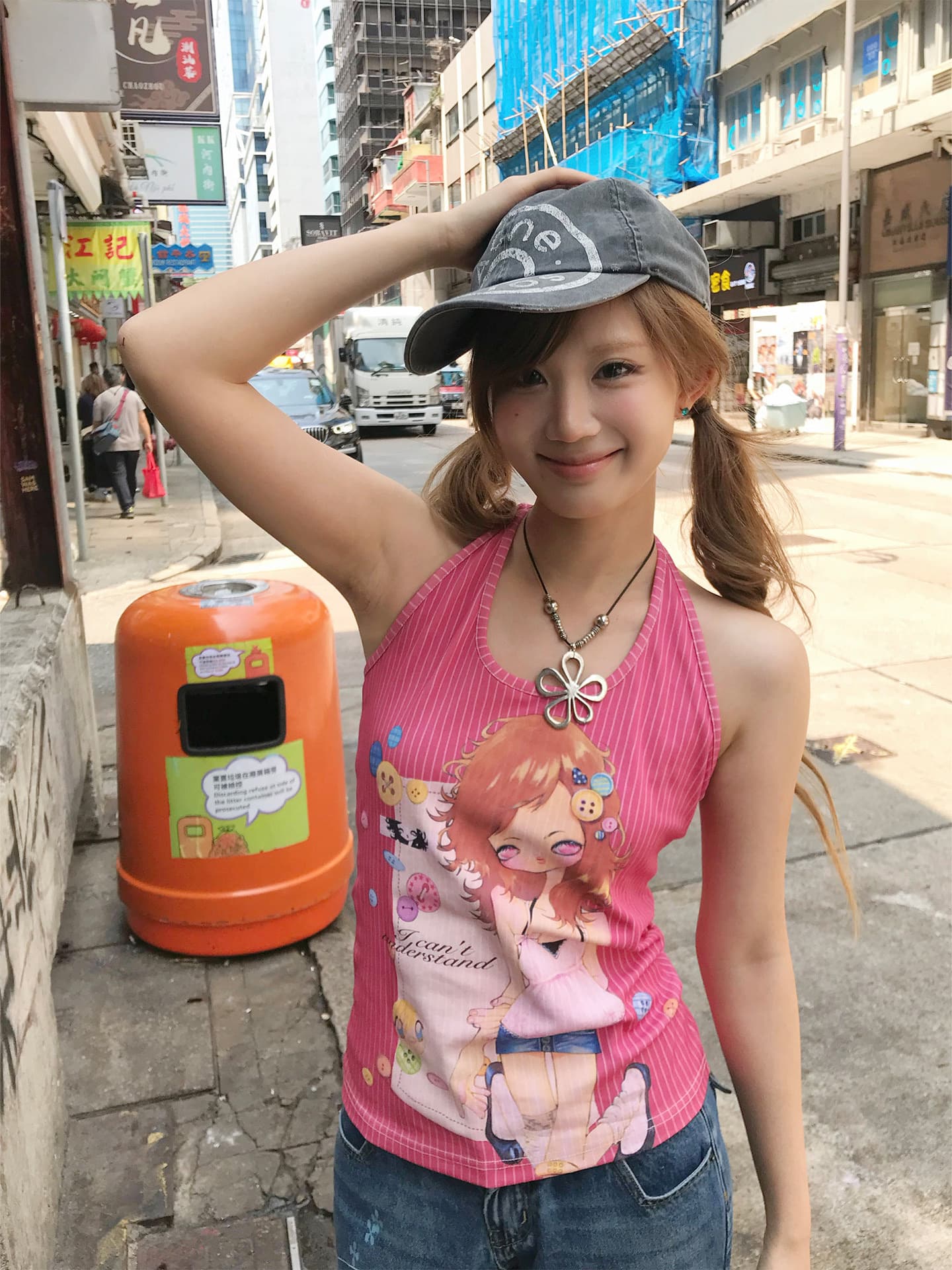 원본 원단 로즈 레드 연인 행침 목 캐미솔 여름 새로운 천년기 핫걸 슬림해 보이는 y2k 맨위 상세 이미지 2