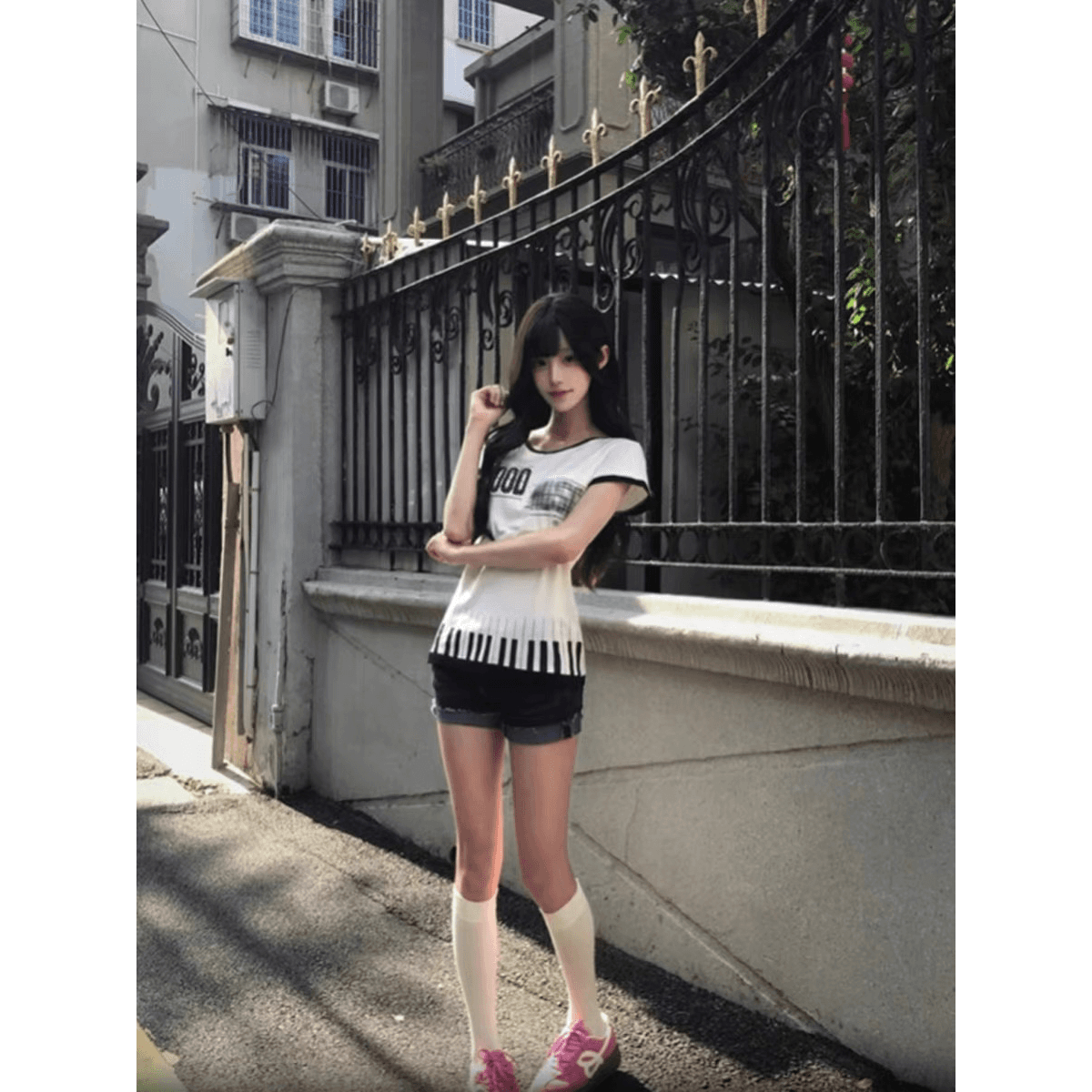프린트 40 순면 230 크 반팔 티셔츠 이미지 5