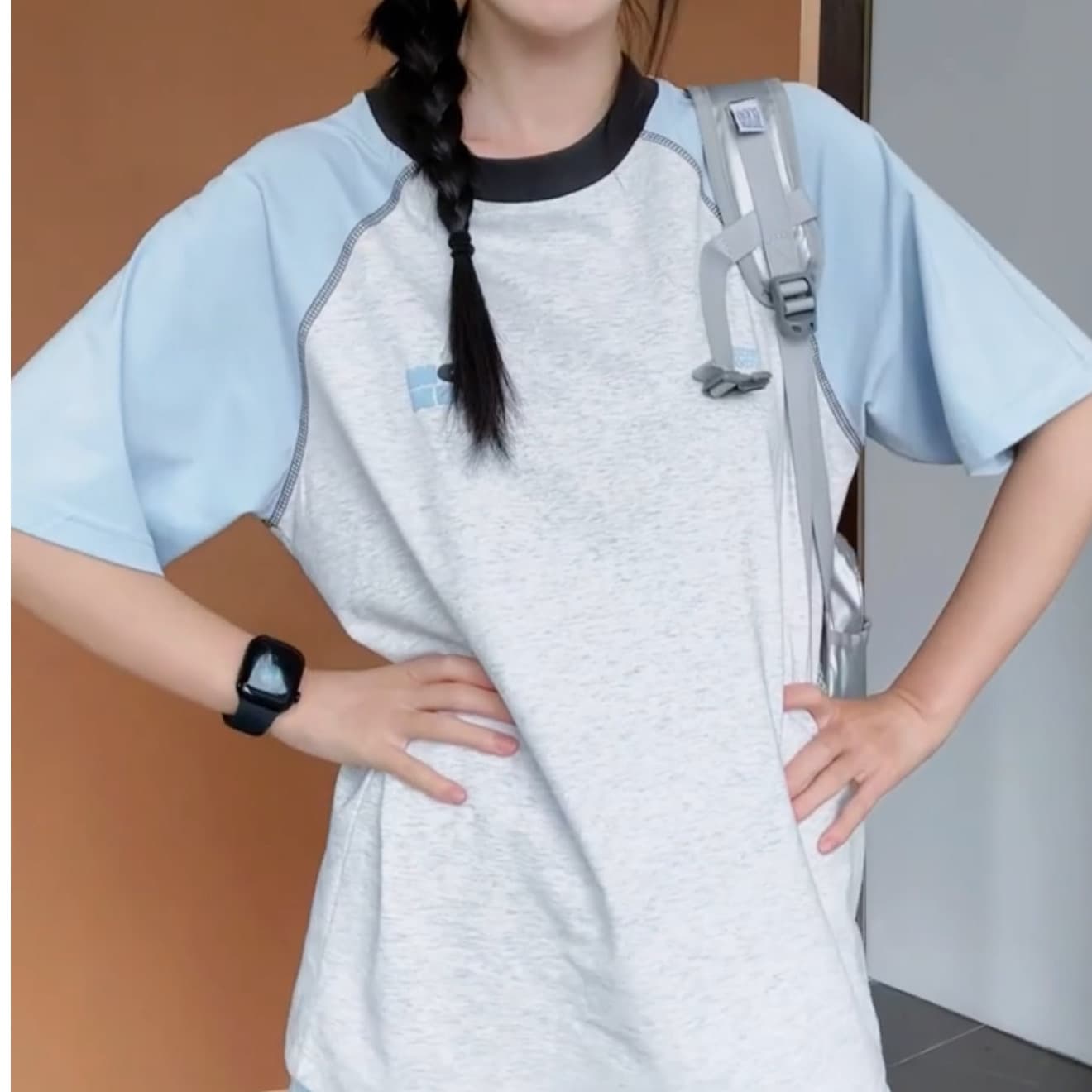원본 명중 인터넷 전후 포밍 프린트 19 지점 220 그램 순면 삽입 어깨 소매 반팔 티셔츠 상세 이미지 5