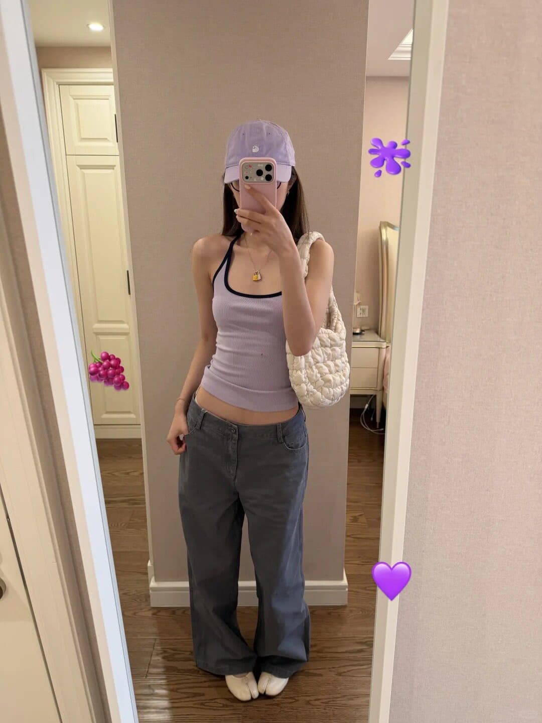 한 부서 배색 u 칼라 작은 슬링 조끼 이미지 4