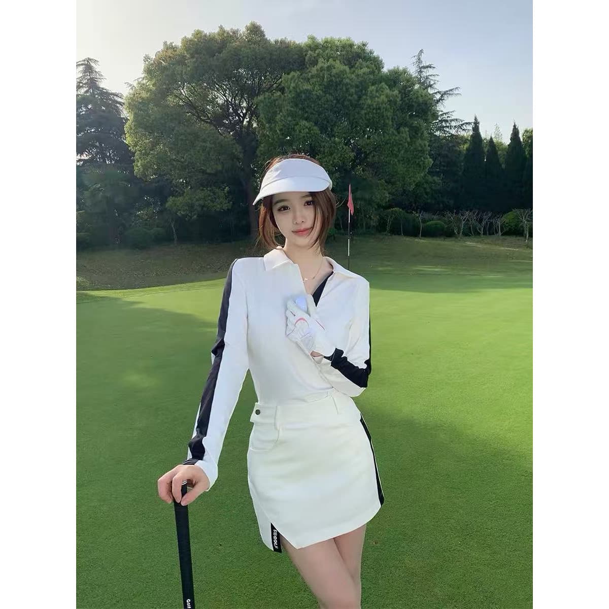 2026 새로운 골프 세트 캐주얼 휴가 캐주얼 운동 POLO 셔츠 긴팔 맨위 여성 테니스 치마