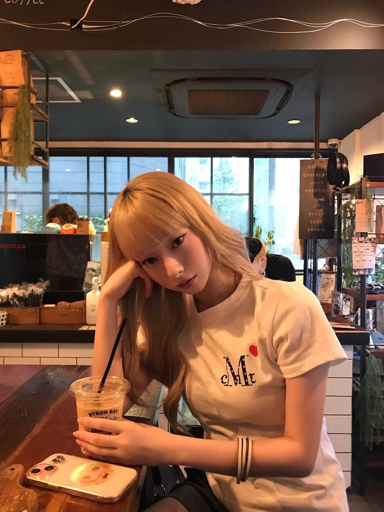 아메리칸 레트로 순면 긍정적 인 어깨 라운드 넥 프린트 반팔 티셔츠 상세 이미지 5