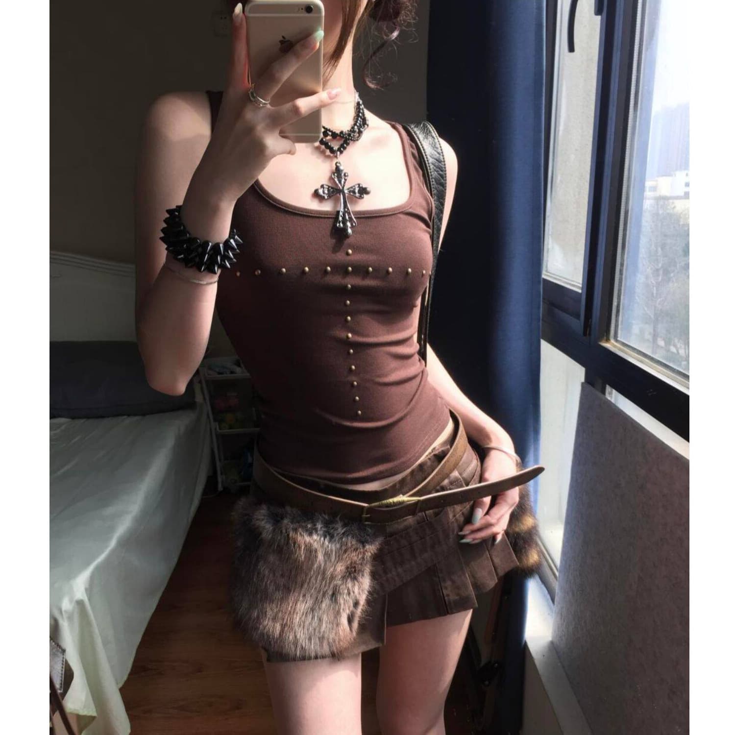 모달 아메리칸 핫걸 레트로 캐미솔 외출용 2025 년 여름 새로운 순수한 욕망 바람 맨위 이미지 2