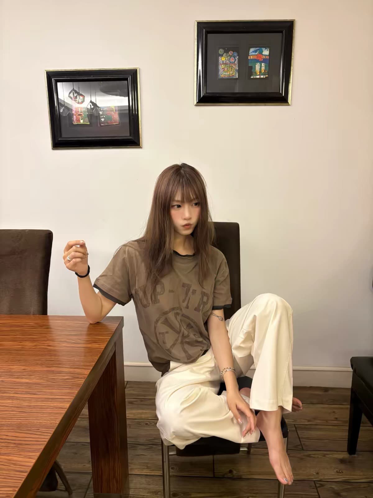 프린트 네리 가게 천 순면 220 그램 페이크 레이어드 상세 이미지 4
