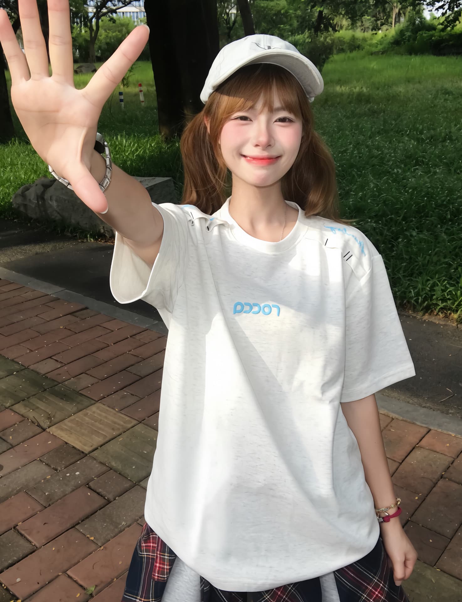 자수 네리 가게 천 19 지점 220 그램 순면 반팔 티셔츠 여성 상세 이미지 4