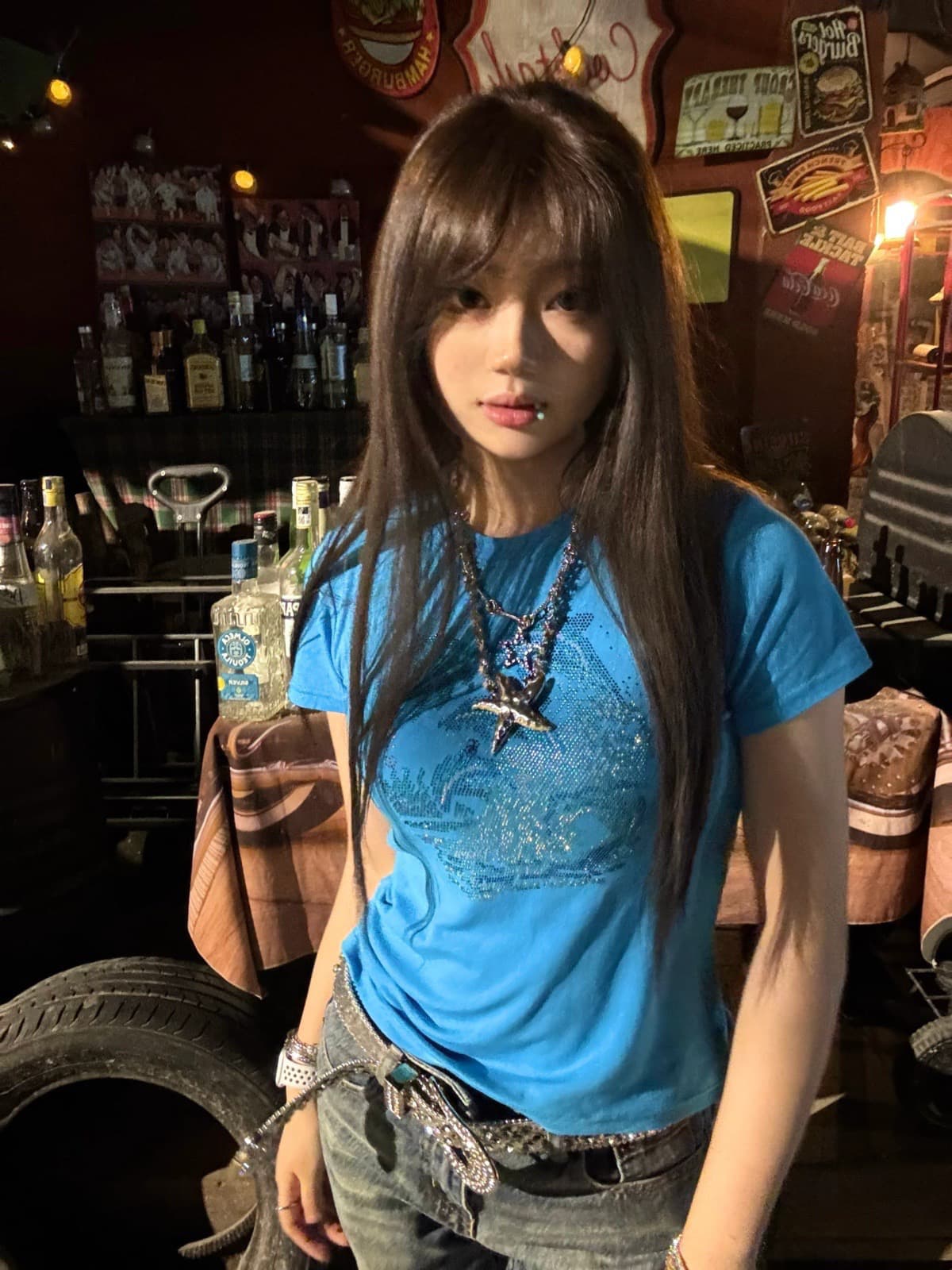 220 그램 92 면 8 암모니아 Lun 뜨거운 벽돌 반팔 티셔츠