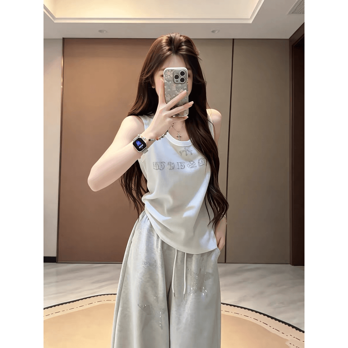 광저우 원단 반팔 티셔츠 여성 이미지 5