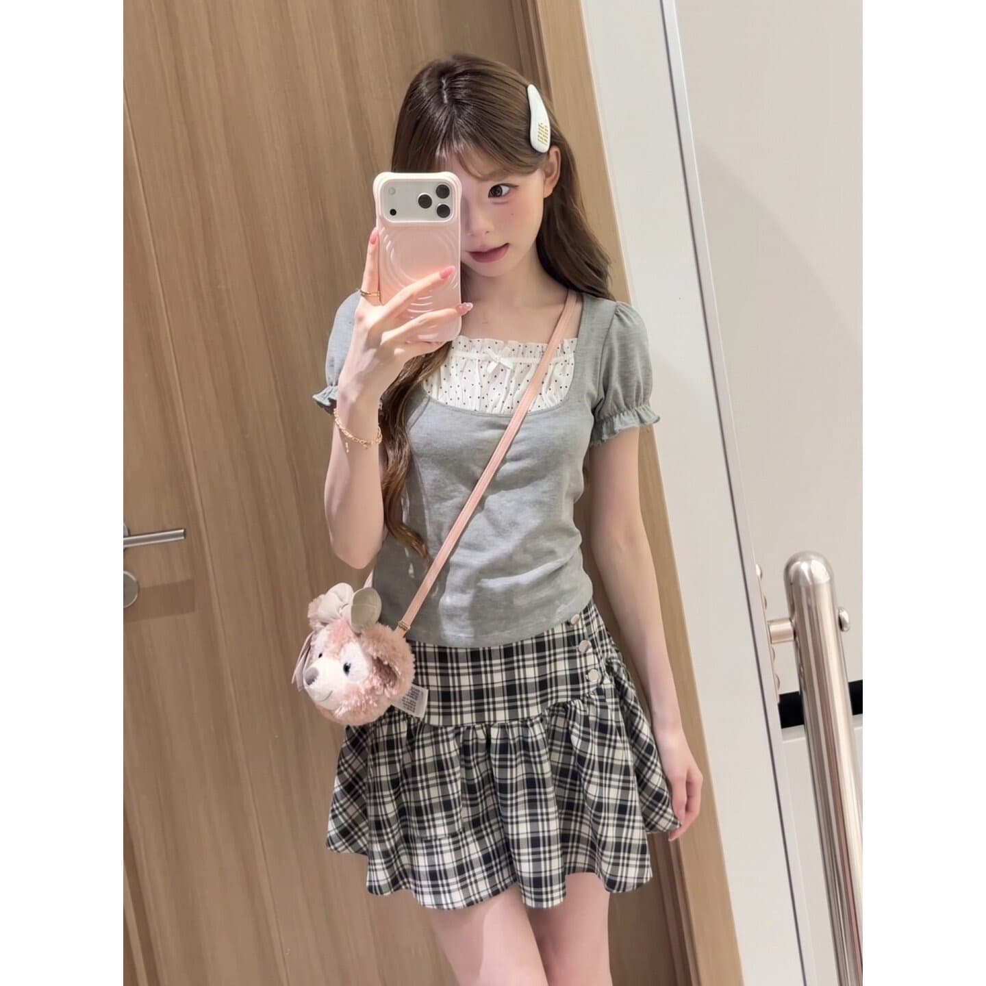 210 그램 40 좋은 면 긍정적 인 어깨 티셔츠 일반 몸매 가꾸기 광장 칼라 패치워크 레이스 레이스 이미지 2