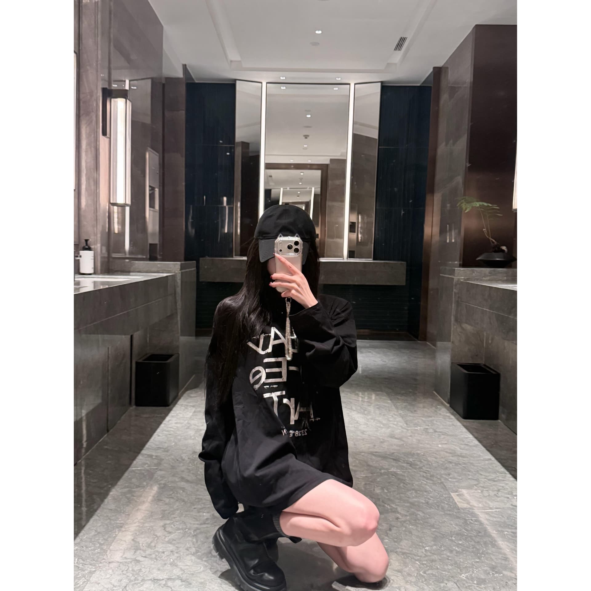 한 부서 순면 라운드 넥 프린트 가을 루즈핏 긴팔 티셔츠 여성 이미지 5