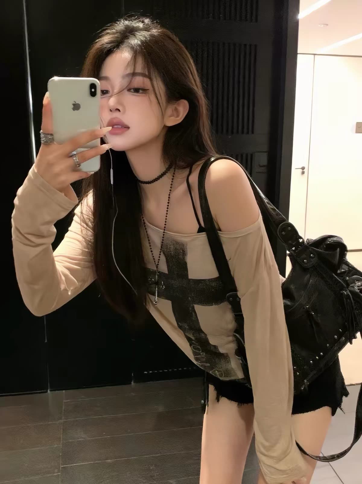 라이 경기 서울 눈꽃 면 광저우 원단 반팔 티셔츠 여성 이미지 2
