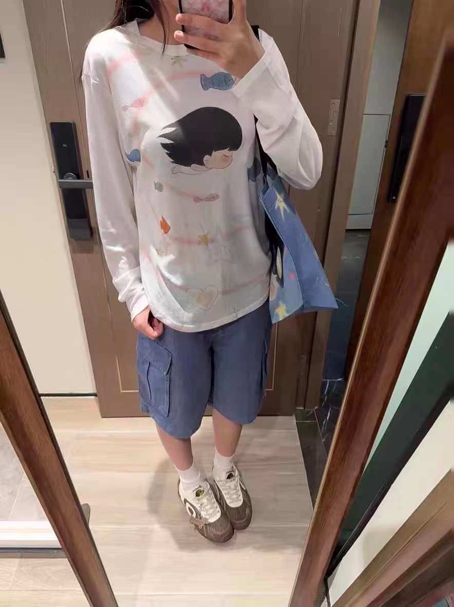 광저우 원단 반팔 티셔츠 여성 이미지 2