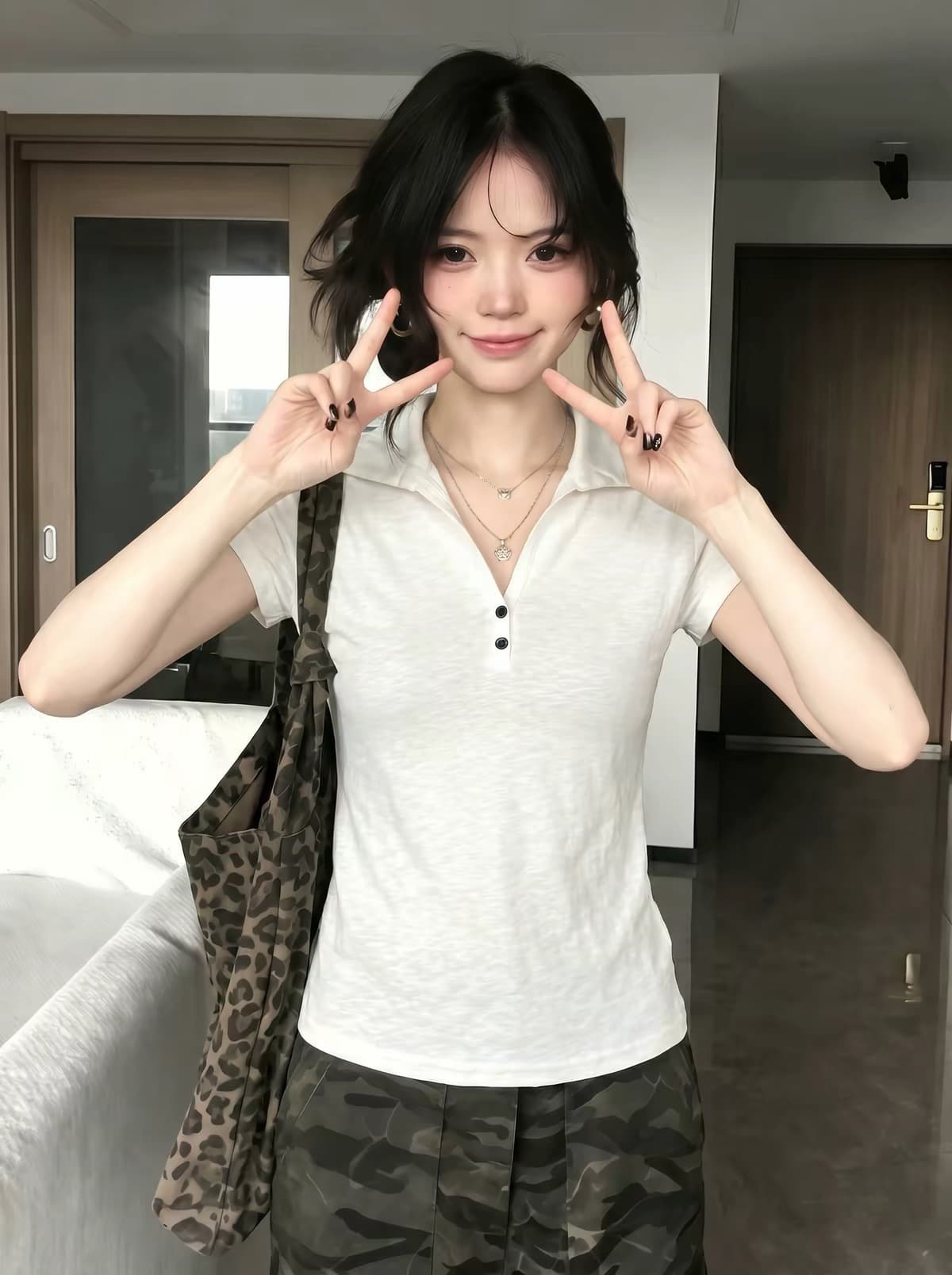 광저우 원단 반팔 티셔츠 여성 상세 이미지 3