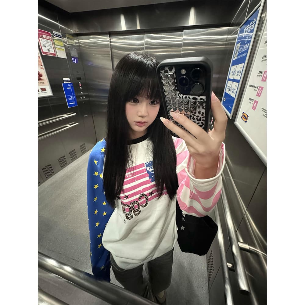 원본 솜씨 순면 220 그램 긴팔 티셔츠 여성 이미지 2
