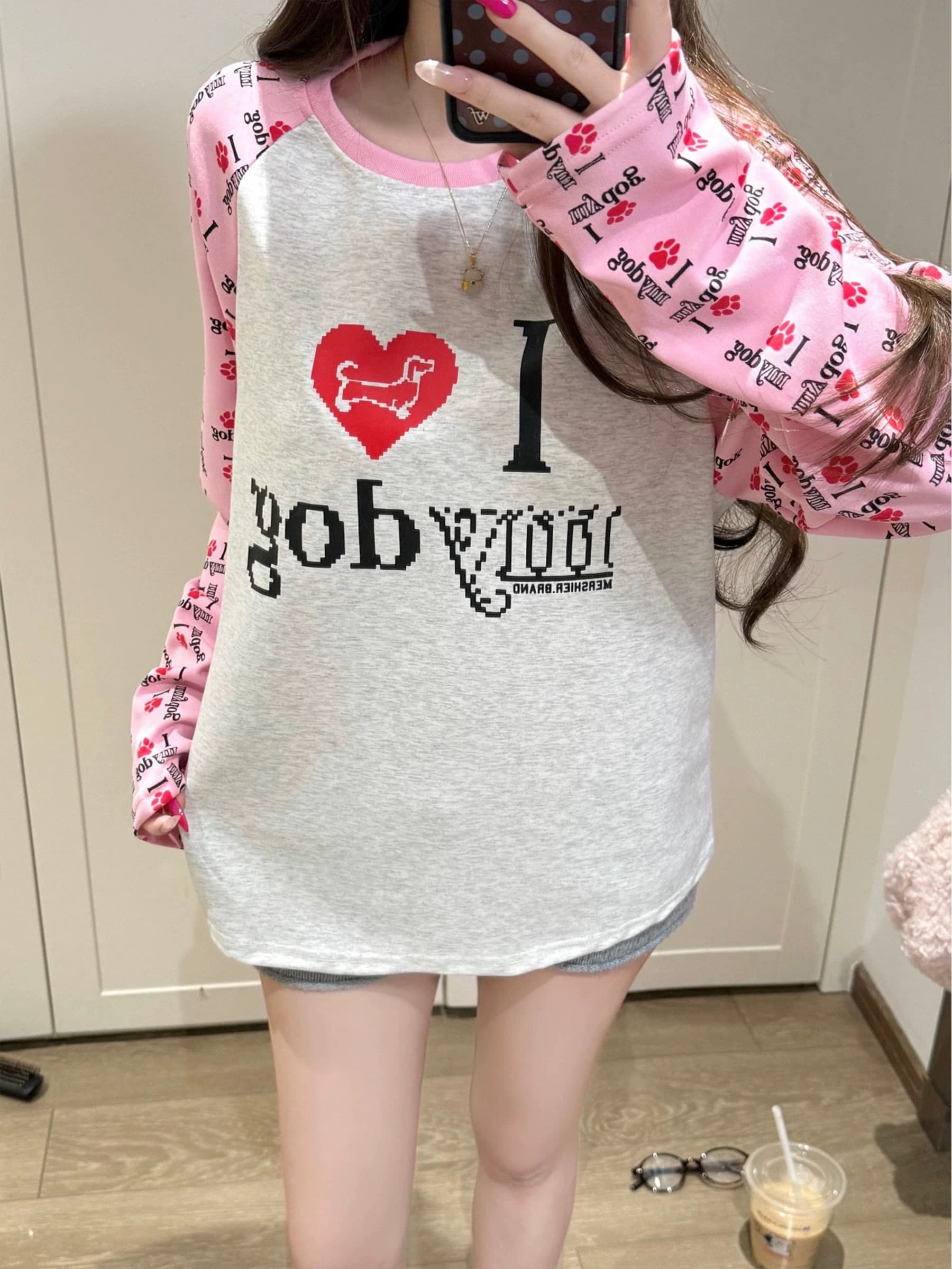 원본 솜씨 순면 220 그램 긴팔 티셔츠 여성 상세 이미지 1