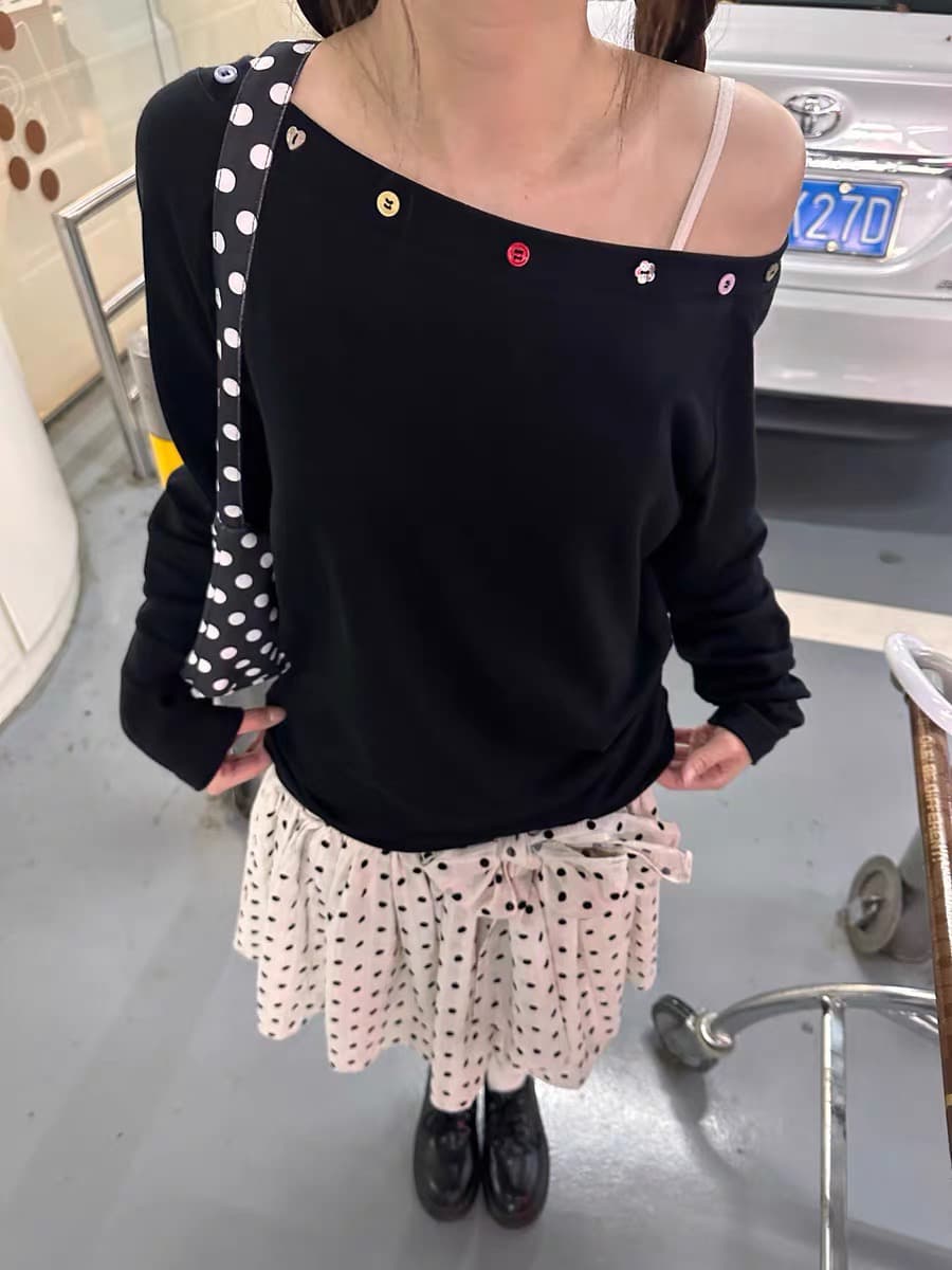 원본 부형제 단추 40 220 그램 92 면 8 암모니아 Lun 긴팔 티셔츠