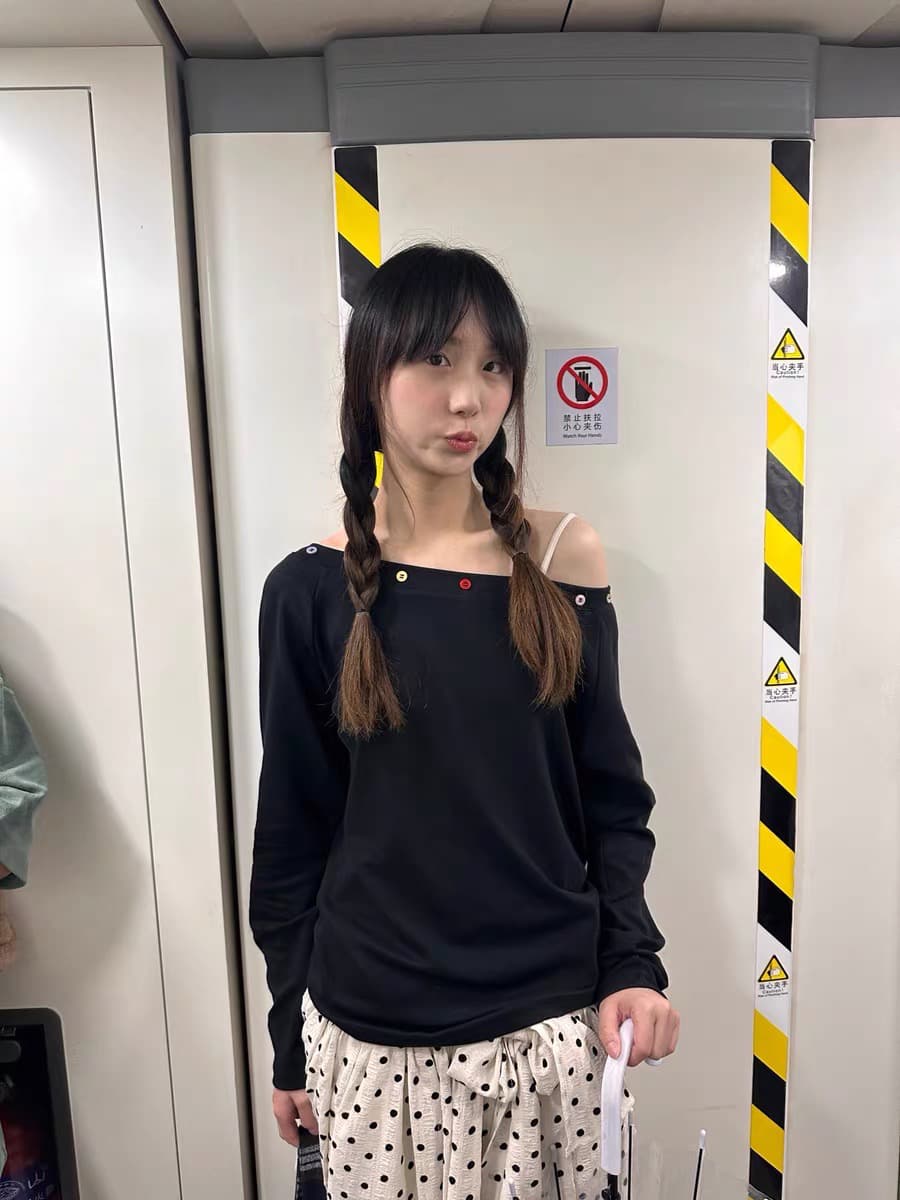 원본 부형제 단추 40 220 그램 92 면 8 암모니아 Lun 긴팔 티셔츠 상세 이미지 2