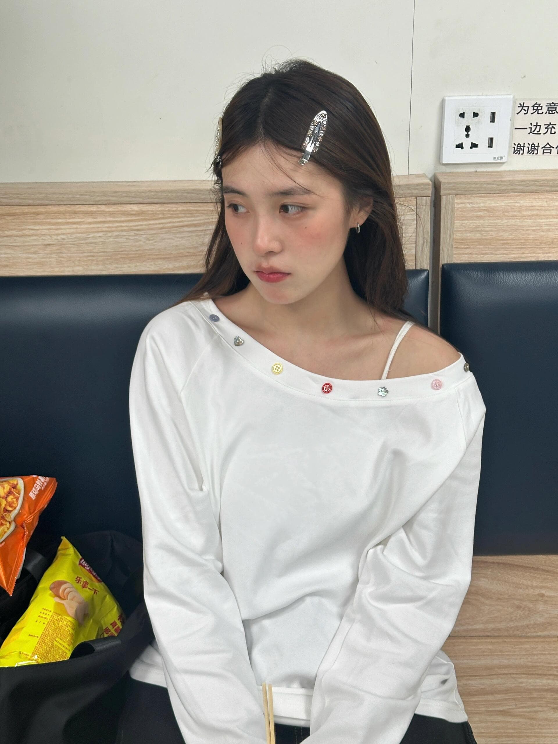 원본 부형제 단추 40 220 그램 92 면 8 암모니아 Lun 긴팔 티셔츠 상세 이미지 4