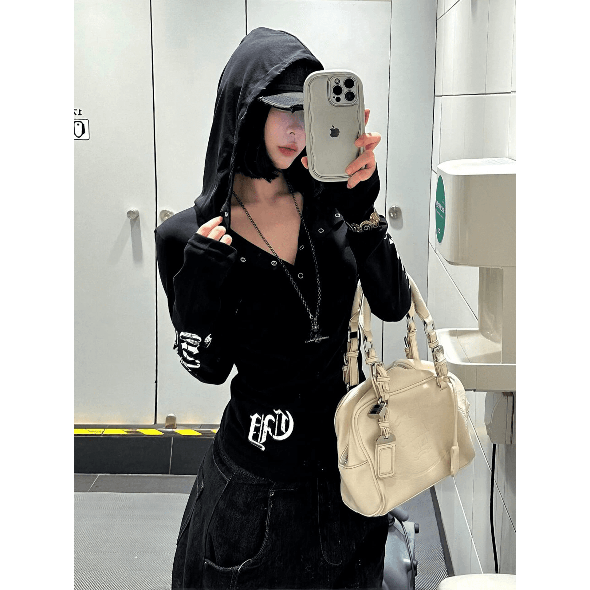 원본 솜씨 이중층 모자 광저우 눈꽃 면 자외선 차단 블라우스 여성 이미지 5
