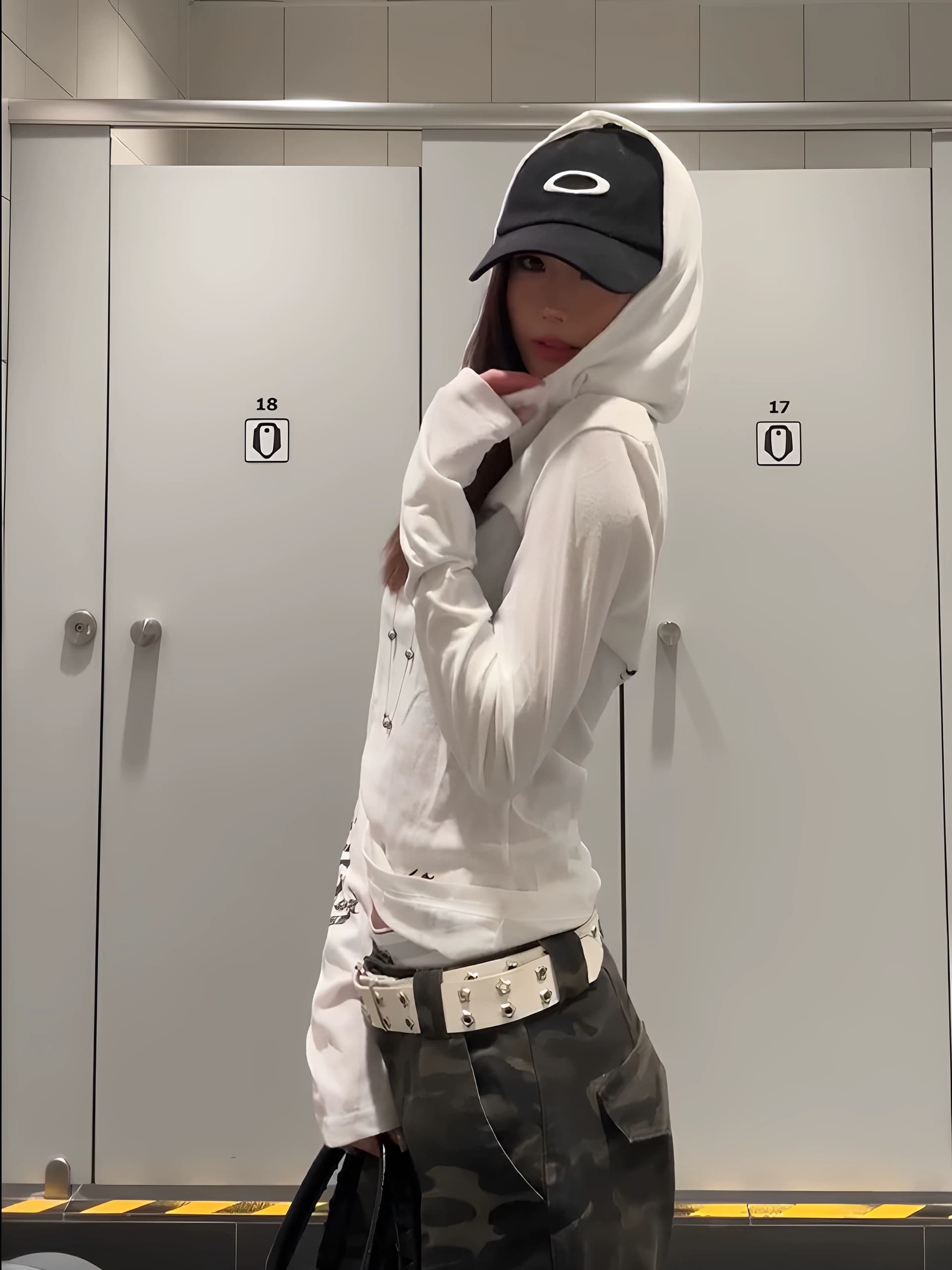원본 솜씨 이중층 모자 광저우 눈꽃 면 자외선 차단 블라우스 여성 상세 이미지 3