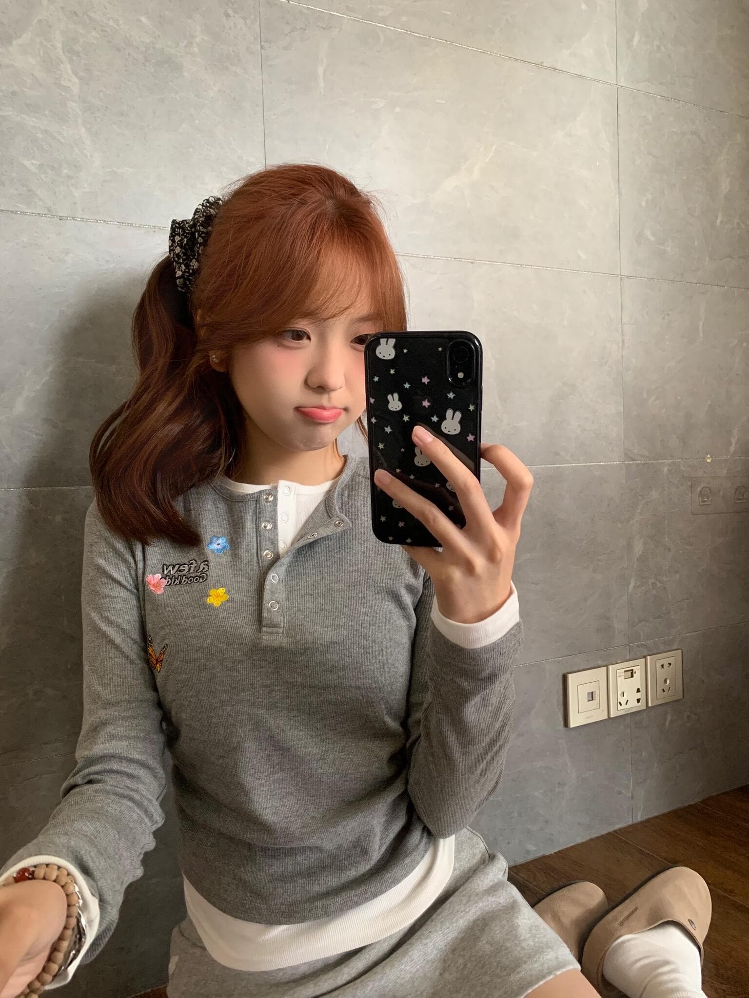 원본 솜씨 자수 네리 가게 천 광저우 원단 페이크 레이어드 몸매 가꾸기 긴팔