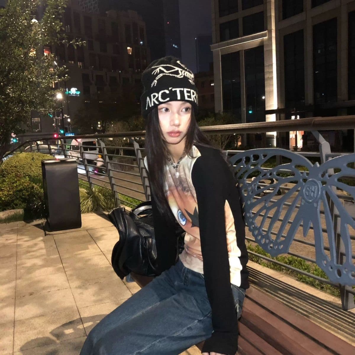 가을 아메리칸 핫걸 펑크 오리지널 디자인 프린트 이문화 프린트 긴팔 티셔츠 몸매 가꾸기 슬림해 보이는 맨위 ins 상세 이미지 4