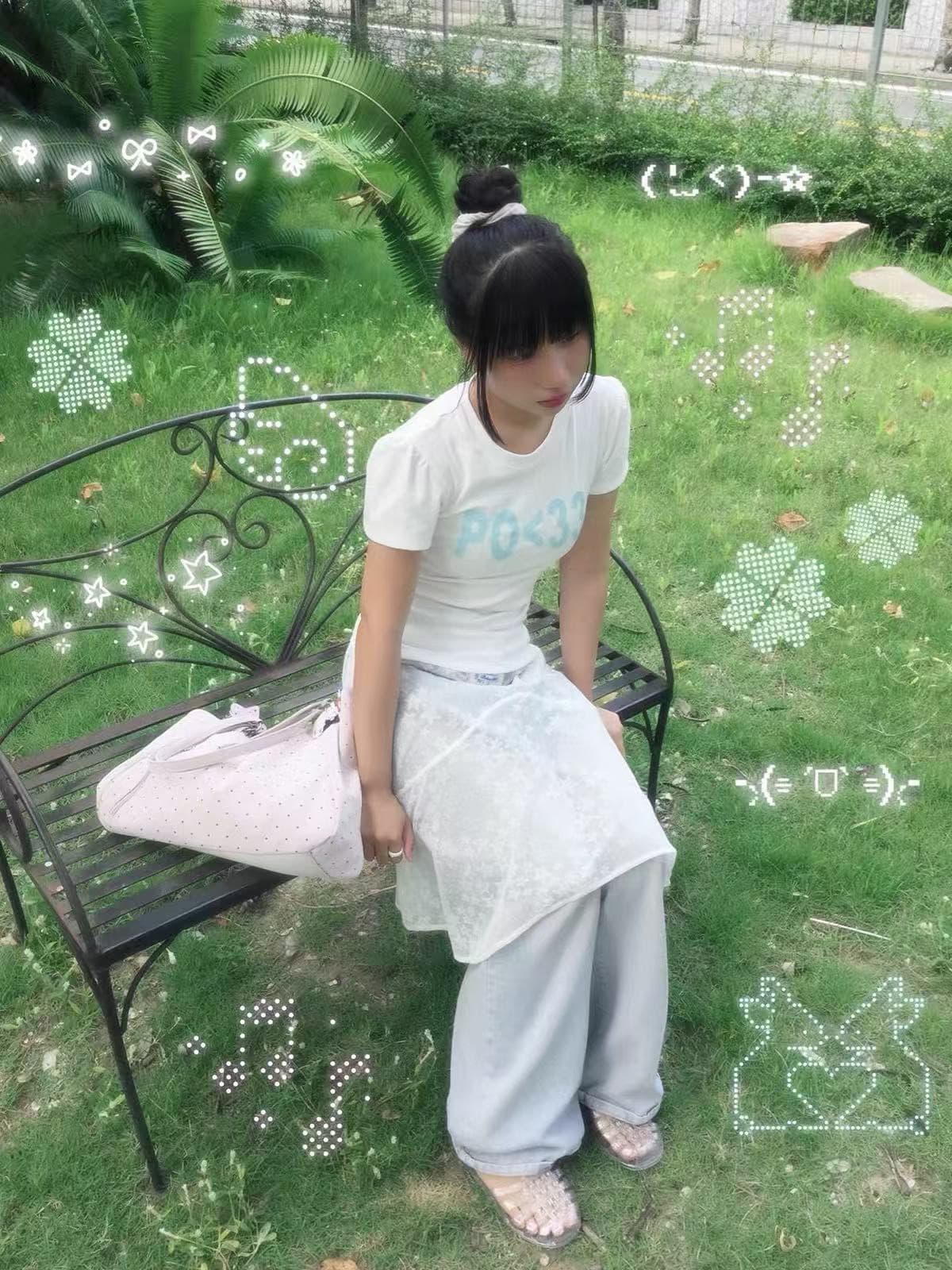 40 230 크 95 면 5 암모니아 Lun 이후 패키지 칼라 높음 폭탄 몸매 가꾸기 자주 규칙 성 어깨 티셔츠 이미지 2
