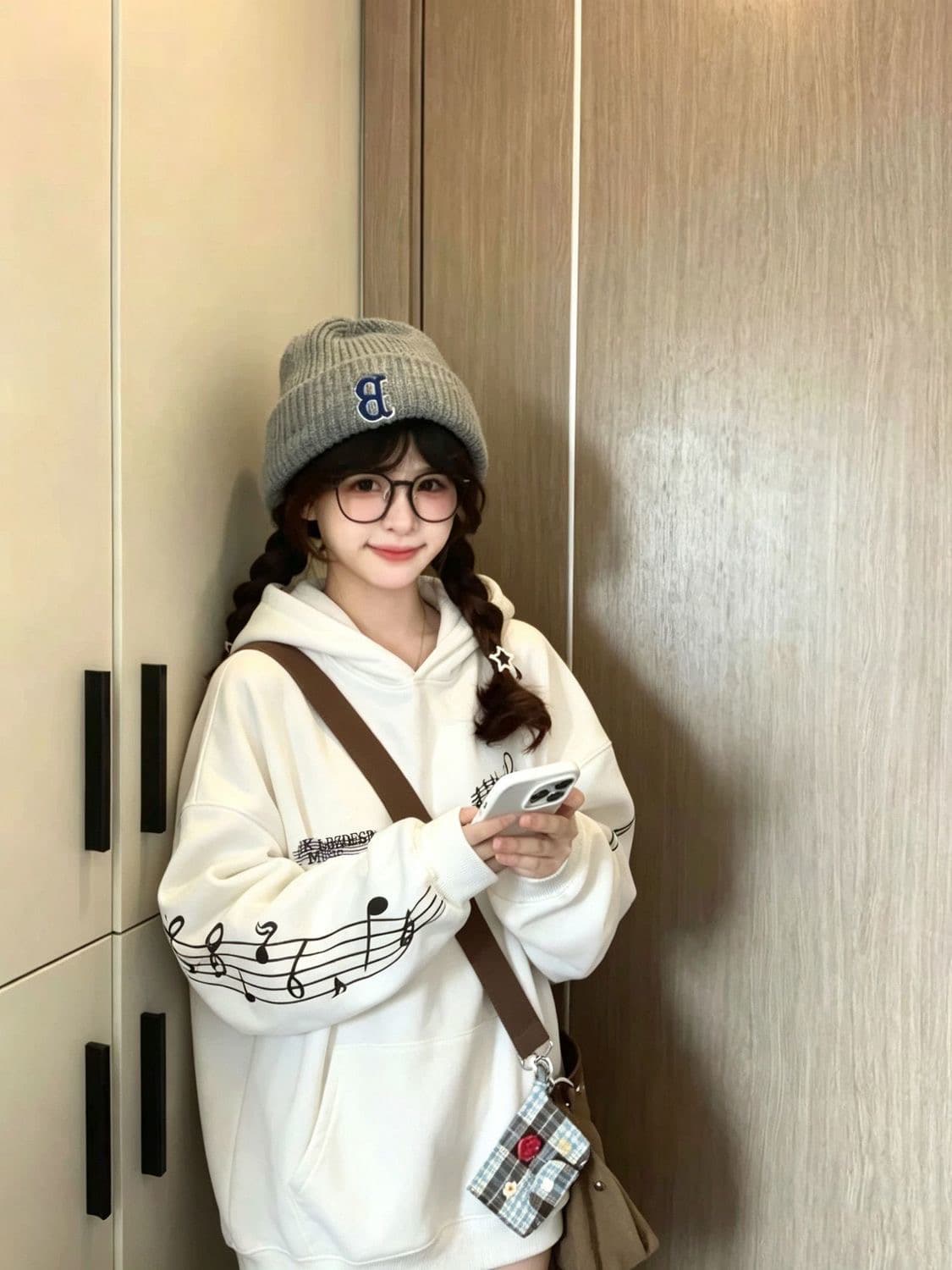 얇은 스타일 원본 자수 순수한 Mianhua 면 복합 후드티 여성 상세 이미지 5