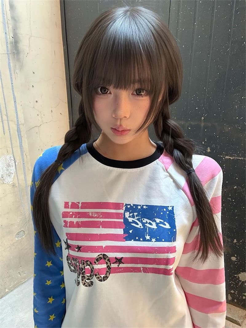 좋은 품질 비 압력 그림 19 지점 220 그램 순면 긴팔 티셔츠 여성 이미지 4