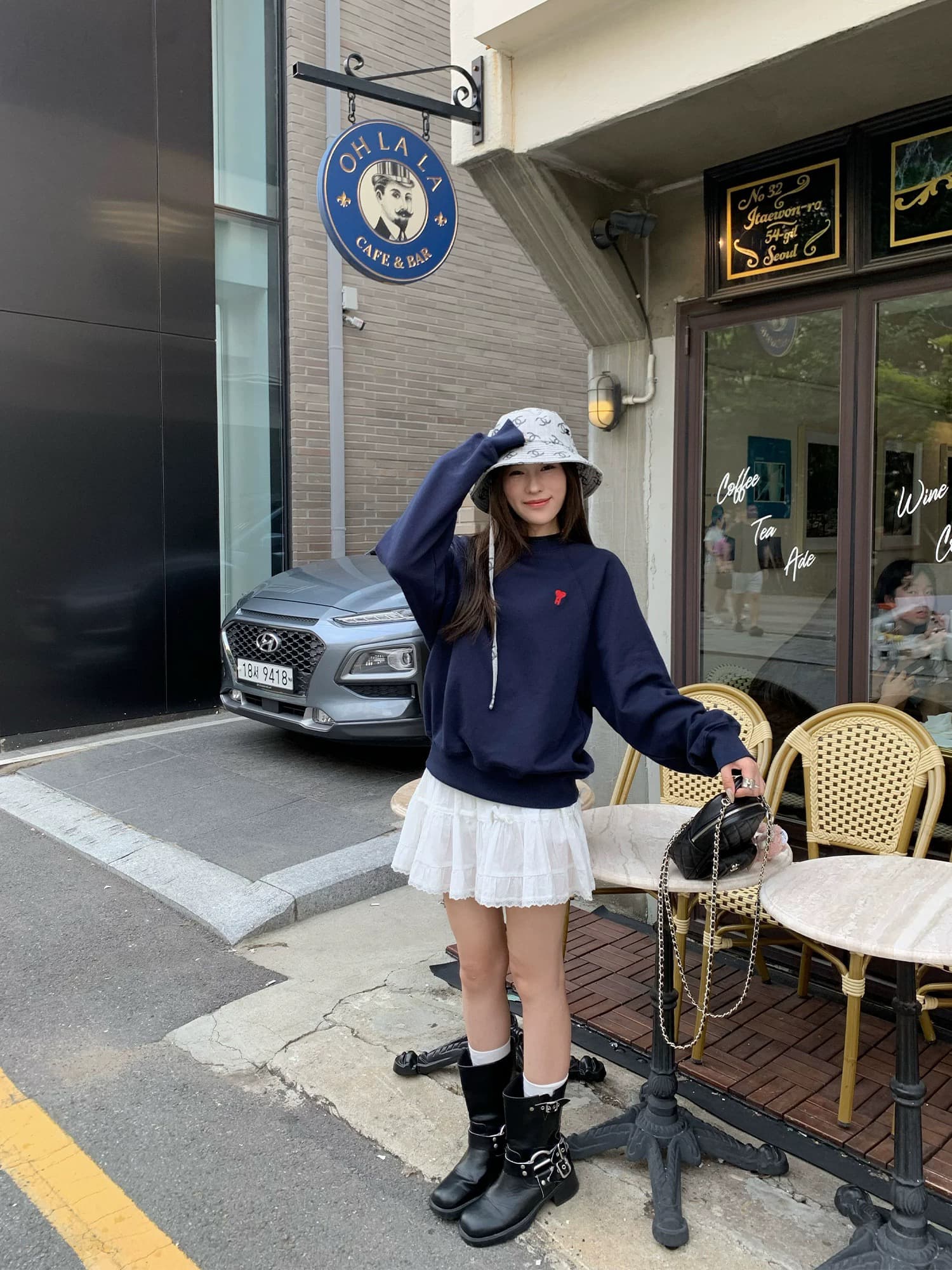 아메리칸 라운드 넥 후드티 여성 코트 가을 한 부서 느긋한 바람 chic 다용도 풀오버 맨위 이미지 3
