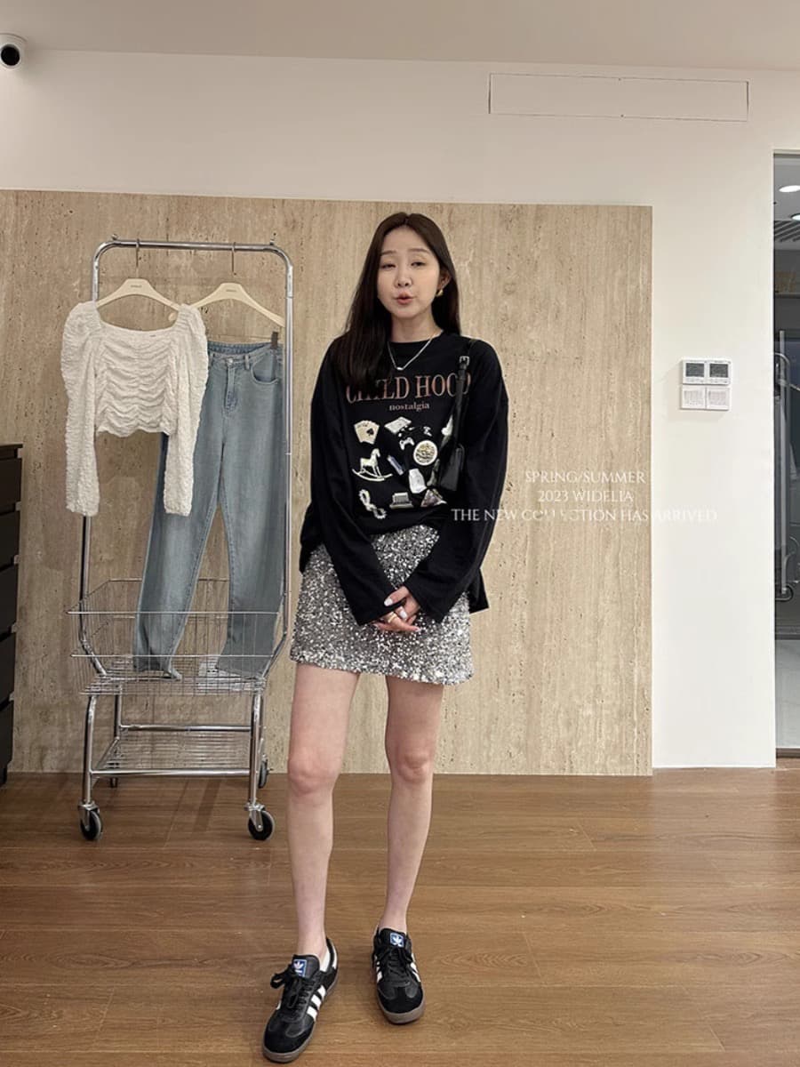 21 순면 210 그램 가을 의상 긴팔 티셔츠 여성 루즈핏 맨위 상세 이미지 4