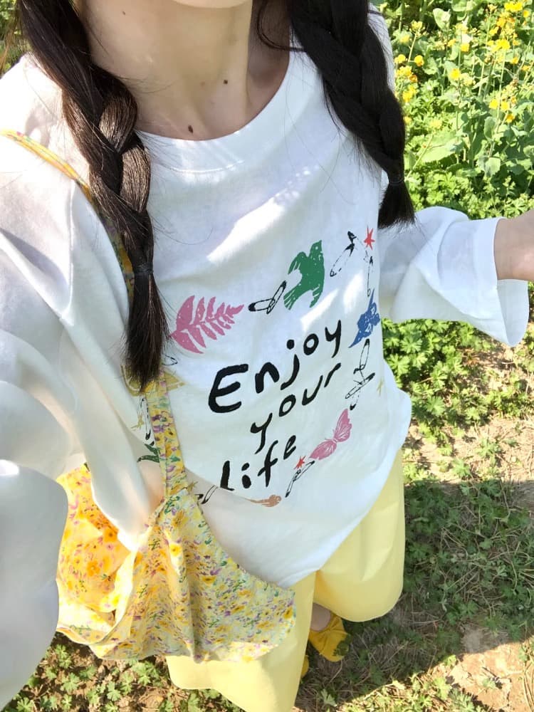 21 순면 210 그램 가을 의상 긴팔 티셔츠 여성 루즈핏 맨위