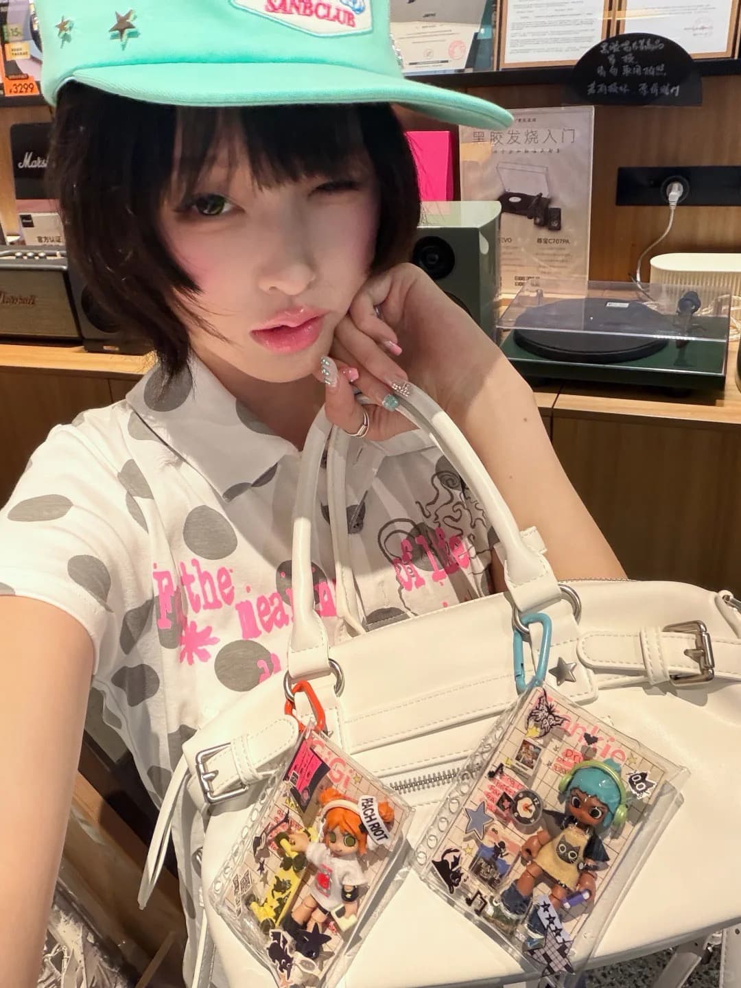 220 그램 92 면 8 암모니아 Lun POLO 칼라 프린트 반팔 상세 이미지 5