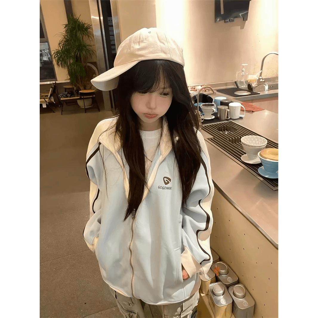 광저우 순수한 Mianhua 면 복합 얇은 스타일 털이 있는 프린트 루즈핏 후드티 이미지 5