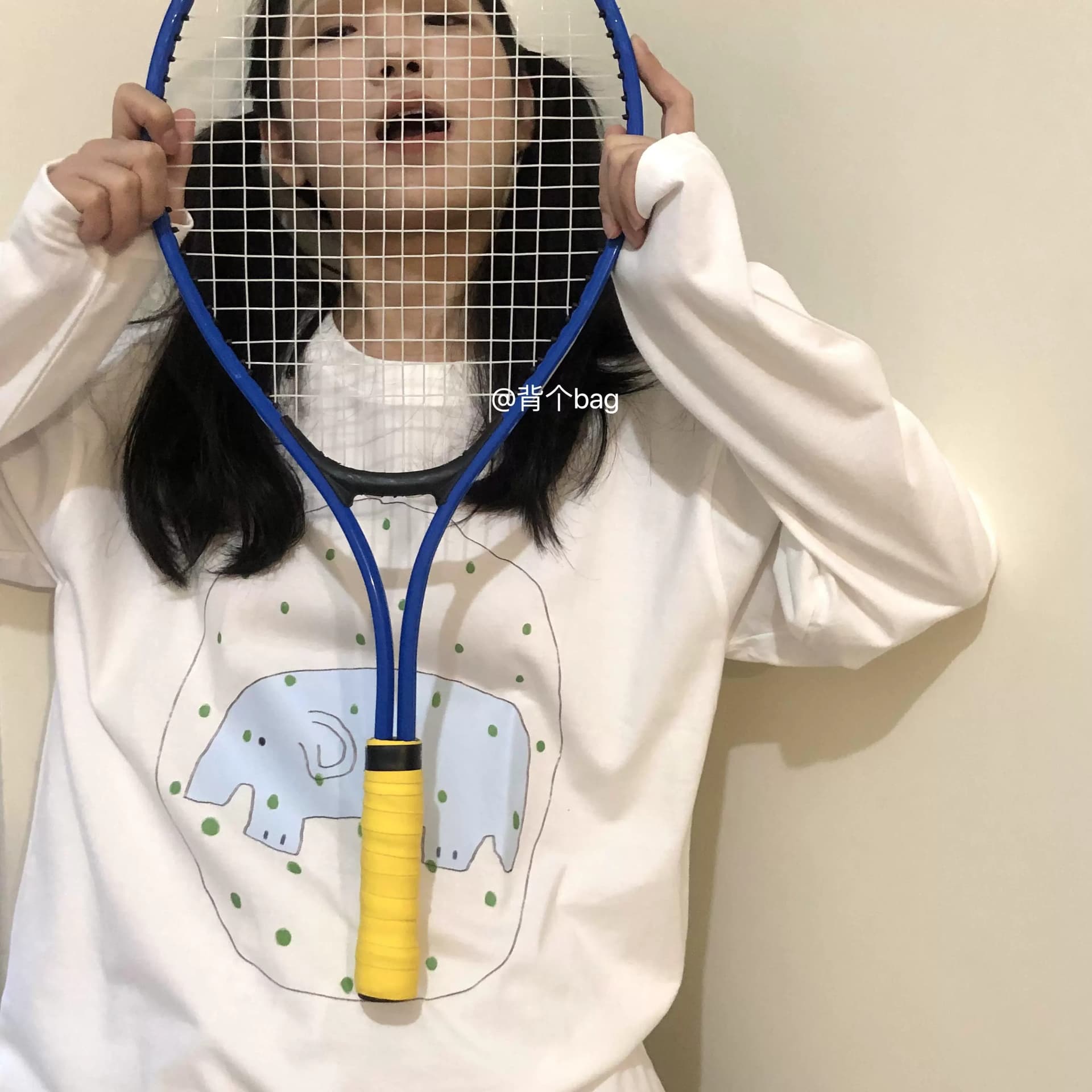 높은 품질 순면 200그램 21 빗질하다 정밀 프린트 가을 루즈핏 긴팔 티셔츠 여성 이미지 3