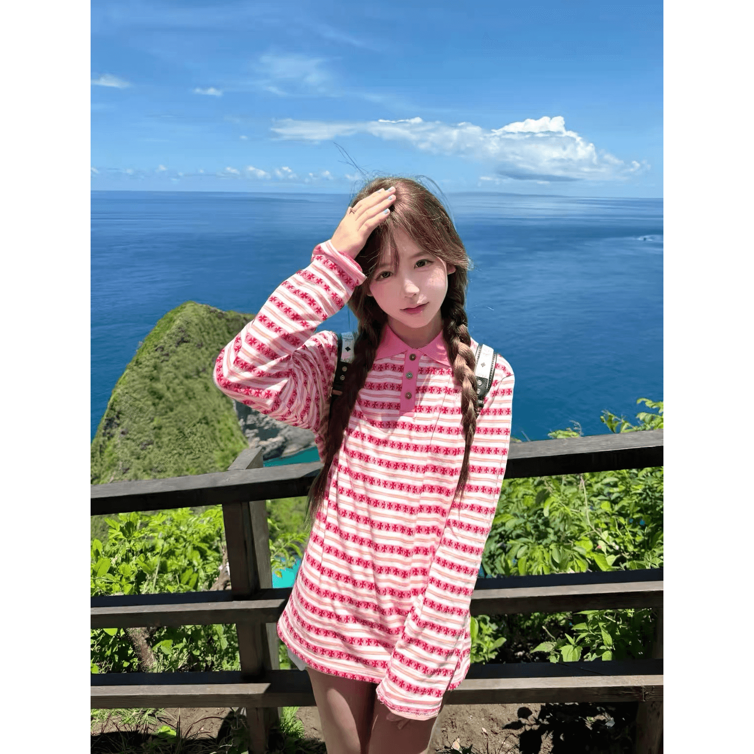 원본 솜씨 순면 220 그램 긴팔 티셔츠 여성 이미지 5